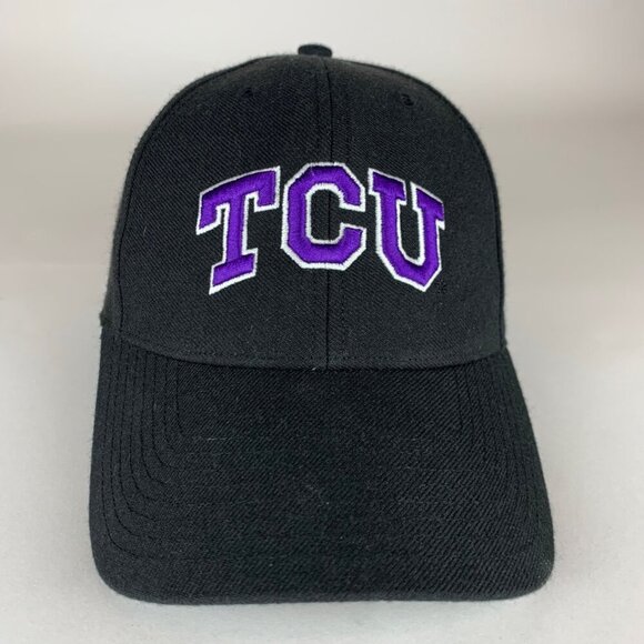 TCU Horned Frogs NCAA Black 47 Brand MVP Strapback Adjustable Hat - Picture 2 of 5
